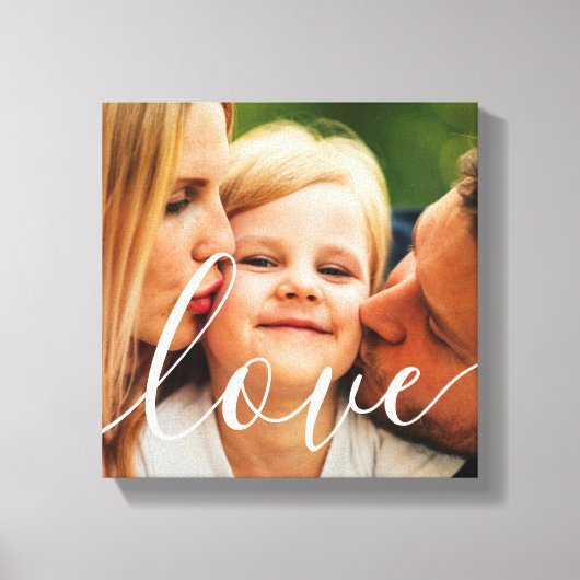 Familie Foto Script Liefde Canvas Afdruk (Voorkant)