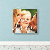 Familie Foto Script Liefde Canvas Afdruk (Insitu (Houten vloer))