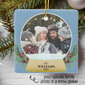 Familie Foto Sneeuw Wereldbol Ornament