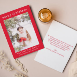 Familie Foto Stijlvolle minimalistische kerst Kaar Bedankkaart