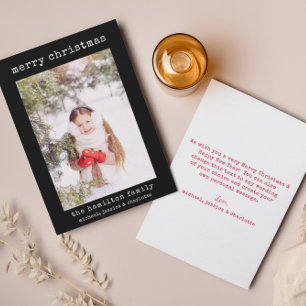 Familie Foto Stijlvolle minimalistische kerst Kaar Bedankkaart