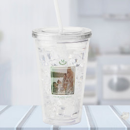 Familie foto tumbler Monogram Krans Acryl Drinkbeker