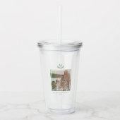 Familie foto tumbler Monogram Krans Acryl Drinkbeker (Voorkant)