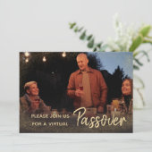 Familie Foto Virtuele Pesach Uitnodiging (Staand voorkant)