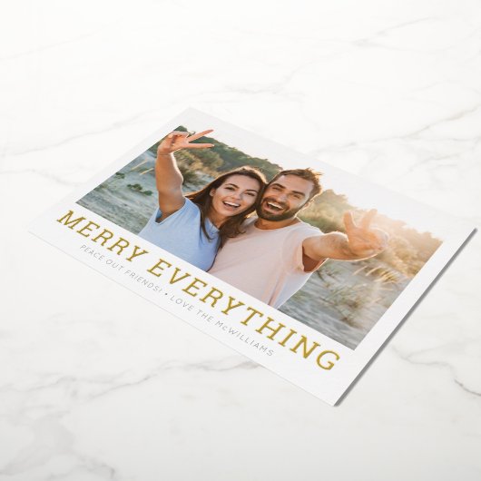 FAMILIE FOTO voegt alles wat rode, eenvoudige seri Folie Feestdagenkaart (Gedraaid)