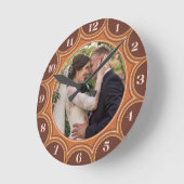 Familie Foto Western Sinaasappel Sunburst geperson Ronde Klok (Hoek)