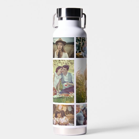 Familie Fotocollage 11 Aangepaste Afbeeldingen | W Waterfles (Voorkant)