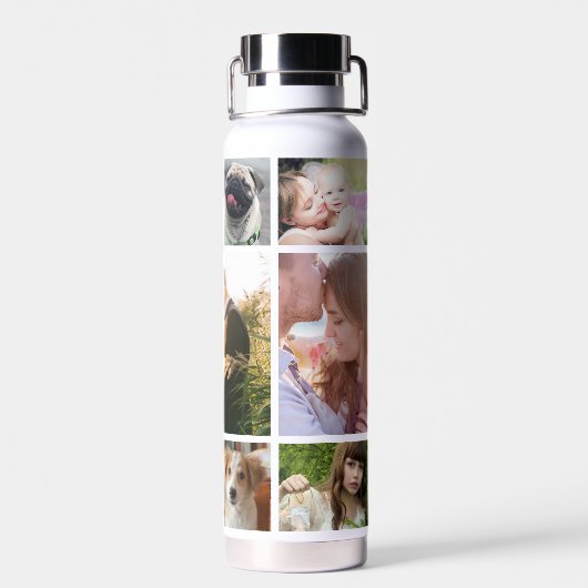 Familie Fotocollage 11 Aangepaste Afbeeldingen | W Waterfles (Achterkant)