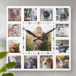 Familie fotocollage 13 Instagram-Afbeeldingen | wi Vierkante Klok