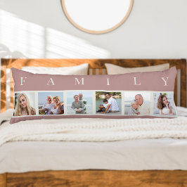 FAMILIE Fotocollage 6 Afbeelding Roze Lichaamslang Lichaamskussen