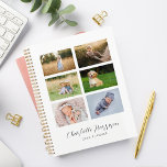 Familie Fotocollage Aangepaste naam | Planner<br><div class="desc">Een aangepaste naamplanner voor meerdere foto's. Deze planner heeft een witte achtergrond met 6 foto's en aangepaste tekst. De foto's en tekst kunnen gemakkelijk worden aangepast met de foto's en de formulering die u kiest. Gepersonaliseerde planners maken geweldige cadeaus voor verjaardagen,  kerst,  moederdag en elke andere speciale gelegenheid.</div>