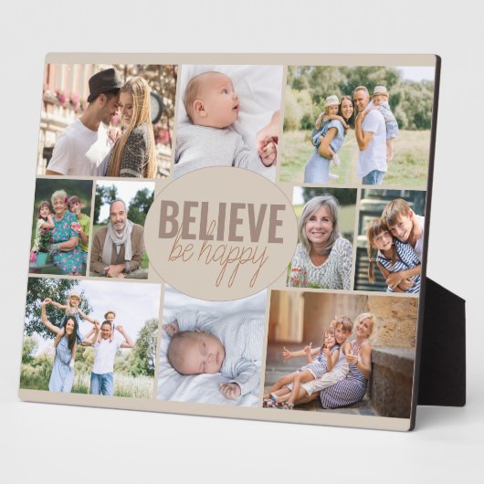 Familie fotocollage Believe Quote en 10 Afbeelding Fotoplaat (Zijkant)