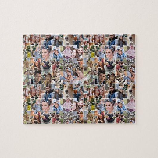 Familie Fotocollage Custom 24 Pic Legpuzzel Vorm (Horizontaal)