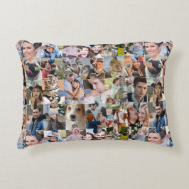 Familie Fotocollage Custom 24 Pic Puzzel Vorm Accent Kussen