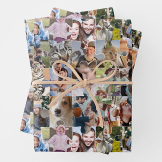 Familie Fotocollage Custom 24 Pic Puzzel Vorm Inpakpapier Vel