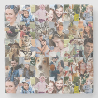 Familie Fotocollage Custom 24 Pic Puzzel Vorm Stenen Onderzetter
