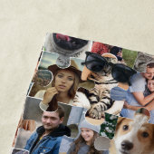 Familie Fotocollage Custom 24 Pic Puzzel Vorm Strandlaken (In situ)