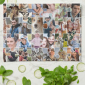 Familie Fotocollage Custom 24 Pic Puzzel Vorm Theedoek (Gevouwen)