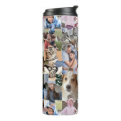 Familie Fotocollage Custom 24 Pic Puzzel Vorm Thermosbeker (Gedraaid links)