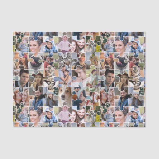 Familie Fotocollage Custom 24 Pic Puzzel Vorm Tissuepapier (Voorkant)