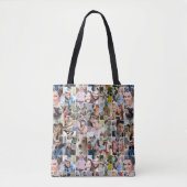 Familie Fotocollage Custom 24 Pic Puzzel Vorm Tote Bag (Voorkant)