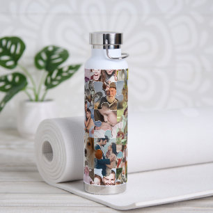 Familie Fotocollage Custom 24 Pic Puzzel Vorm Waterfles