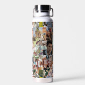 Familie Fotocollage Custom 24 Pic Puzzel Vorm Waterfles (Achterkant)