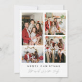 Familie Fotocollage Feestelijke Kerst Feestdagenkaart (Voorkant)