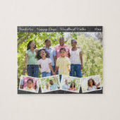 Familie Fotocollage met Zigzag Fotostrip Legpuzzel (Horizontaal)