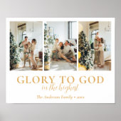 Familie Fotocollage Religieus Kerstcadeau Poster (Voorkant)