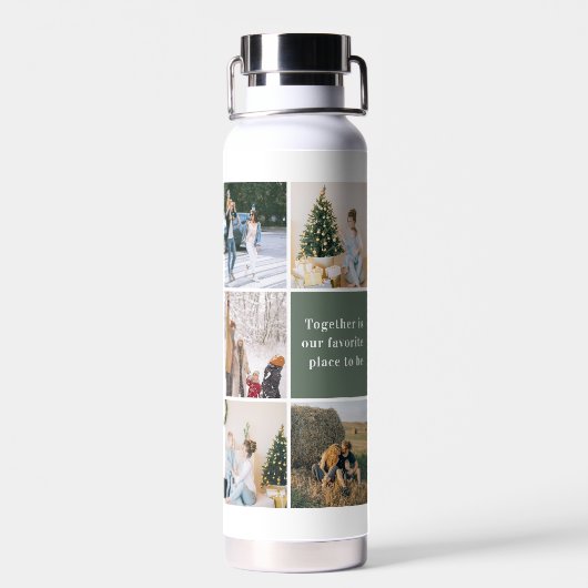 Familie fotocollage samen is onze favoriet waterfles (Achterkant)