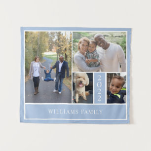 Familie fotocollage tapestamkunst wandkleed