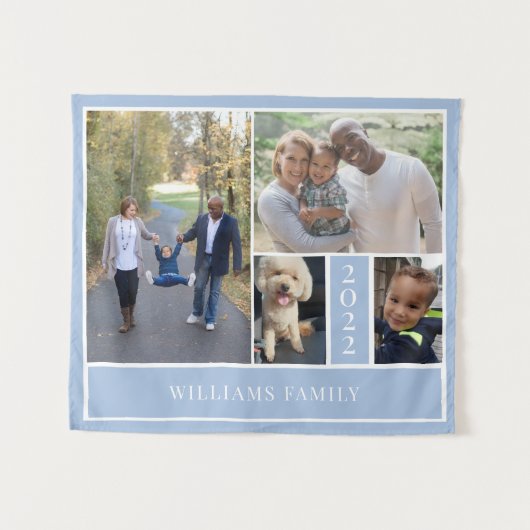 Familie fotocollage tapestamkunst wandkleed (Voorkant (horizontaal))