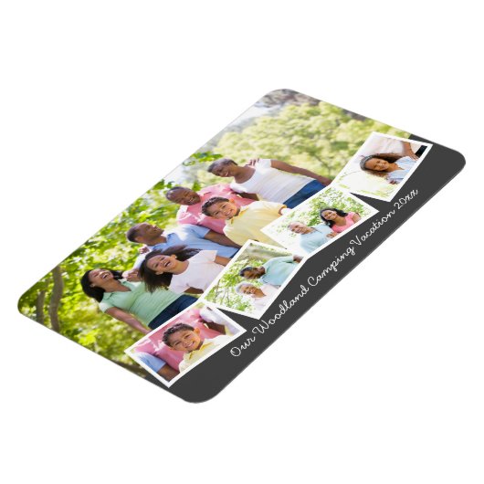 Familie fotocollage w zigzag fotostrip flexibel magneet (Linkerzijde)