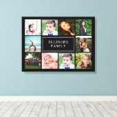 Familie Fotocollage Zwart Custom Canvas Print (Insitu (Houten vloer))