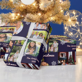 Familie Fotogalerij Donkerblauw Op Maat Gemaakte K Cadeaupapier