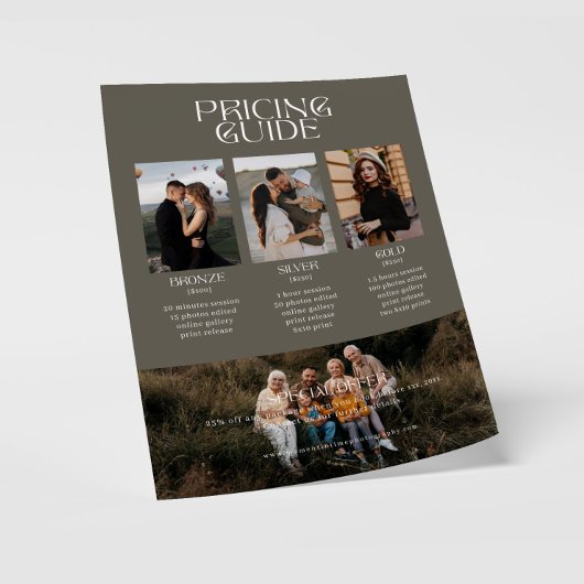 Familie Fotografie Prijsgids Verkoop Blad Flyer