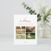 Familie Fotogrid Elegant Script Vakantie Kaart (Staand voorkant)