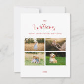 Familie Fotogrid Elegant Script Vakantie Kaart (Voorkant)