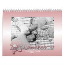Familie fotokalender, bewerkbare Rosegold Bloem