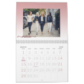 Familie fotokalender, bewerkbare Rosegold Bloem Kalender (Mar 2026)