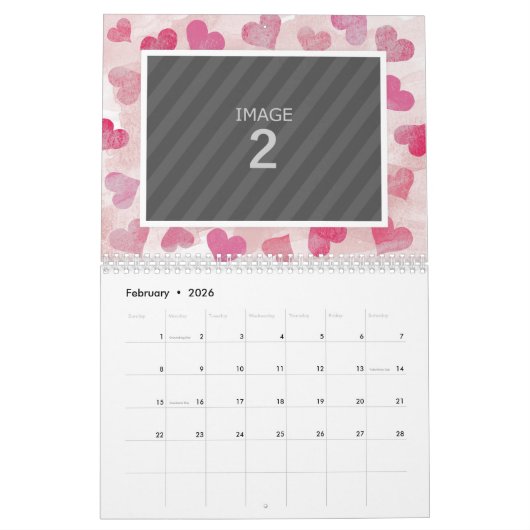 Familie fotokalender Seizoensgebonden Achtergronde Kalender (Feb 2026)