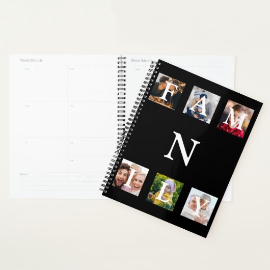 Familie Fotomonogram Collage Persoonlijk Planner (Display)