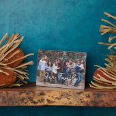 Familie Fotonaam Script Typografie Aangepaste teks Fotoplaat (Zijkant)