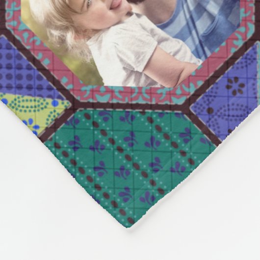 Familie foto's collage donker Quilt look 35 Pics E Fleece Deken (Hoek)
