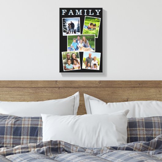 Familie Foto's Collage Gallery Vijf Foto Modern Canvas Afdruk (Insitu (Slaapkamer))