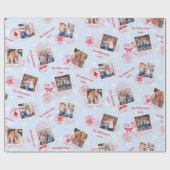 Familie Foto's kerstfoto's Verzendstempel Sneeuw Cadeaupapier (Vlak)