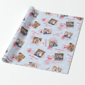 Familie Foto's kerstfoto's Verzendstempel Sneeuw Cadeaupapier (Uitgerold)