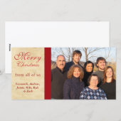 Familie Foto's Vrolijk kerstperkament Feestdagenkaart (Voorkant / Achterkant)