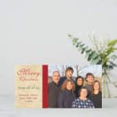 Familie Foto's Vrolijk kerstperkament Feestdagenkaart (Staand voorkant)